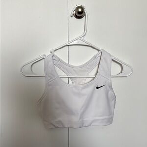 Nike White Sports Bra Moisture-Wicking Racerback